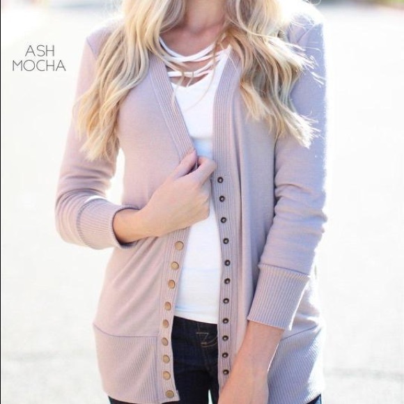 Button Front Sexy Long Sleeve Cardigan - Picture 4 of 5